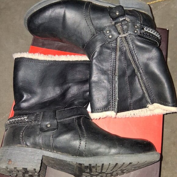 G By Guess GGSatria Women's Black Ankle Boots w/ Fur Trim NIB Sz 7.5 - Picture 7 of 11